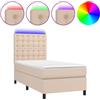 vidaXL Letto a molle con materasso e LED cappuccino-marrone 100x200cm