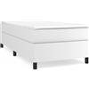 vidaXL Letto a molle con materasso bianco 80x200 cm in Pelle finta