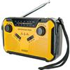 Schwaiger Radio da esterno Schwaiger FM, AM, FM a manovella, pannello solare, resistente agli spruzzi, agli urti, torcia gialla, nera