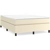 vidaXL Struttura letto a molle insacchettate crema 140x200 cm in Pelle finta
