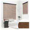 KS Handel 24 PREMIUM DOUBLE ROLLER BH15 DARK WOOD con cassetta in alluminio (135x220 cm, colore cassetta: bianco)