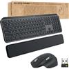 Logitech MX Keys Combo for Business - Set tastiera e mouse - retroilluminato - senza fili - Bluetooth LE - AZERTY - Francese - Grafite