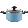 FAGOR Maxima casseruola a induzione 20 cm alluminio rivestimento antiaderente PFOA free, coperchio in vetro blu