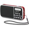 TechniSat TECHNIRADIO RDR | radio DAB+/UKW portatile con adattatore di rete, batteria ricaricabile | rosso