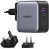 Baseus Caricabatterie rapido Ugreen GaN 2xUSB-C + USB-A 65W, UE/Regno Unito/USA