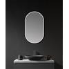 Talos Specchio da parete Talos Design specchio ovale bianco 45 x 75 cm - Specchio da bagno con cornice in alluminio di alta qualità in bianco opaco - Specchio da bagno