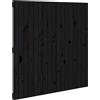 vidaXL Testiera da letto nera 108x3x110 cm Legno massello di pino