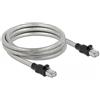 Delock - Cavo patch - da RJ-45 (M) a RJ-45 (M) - 5 m - 7,8 mm - U/FTP - CAT 6a - senza alogeni, stampato, senza gancio - argento