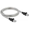 Delock - Cavo patch - da RJ-45 (M) a RJ-45 (M) - 3 m - 7,8 mm - U/FTP - CAT 6a - senza alogeni - argento