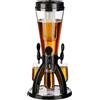 Relaxdays Colonnina per birra con 3 rubinetti, 4 l, distributore di bevande con refrigerazione, torre per birra da giardino, colonnina di spillatura, trasparente/nero