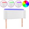 vidaXL Testiera LED bianca 103x16x78/88 cm Pelle finta