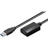 MicroConnect - Cavo di prolunga USB - da USB tipo A (M) a USB tipo A (W) - USB3.0 - 15,0 m - attivo - nero (USB3.0AAF15A)