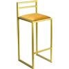 Ferro Sedia da bar 84 cm nera con schienale - Sedia da bar rivestita in metallo in stile loft - oro - giallo