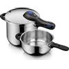 WMF Perfect Plus One Pot Schnellkochtopf-Set, 22 cm, 6,5 und 3,0 Liter 1512001135 4000530725189