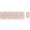 Logitech Slim Wireless Combo MK470 - Set tastiera e mouse - senza fili - 2,4 GHz - QWERTY - rosa (920-011314)