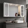 Kiamami Valentina Specchio bagno contenitore 92cm 2 pensili con anta specchio e luce led