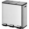 EKO - Cestino a pedale Ecocasa 1 15+15+15 litri - Acciaio inox - Acciaio inox opaco