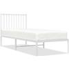 vidaXL Letto in metallo senza materasso con testiera bianco 75x190 cm