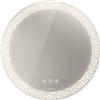Duravit Happy D.2 Plus Miroirs ronds avec éclairage, version Icon, avec miroir chauffant, 700x700x55mm, blanc mat, HP7485G00000000, HP7485G00000000
