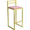Ferro Sgabello da bar 84 cm nero con schienale - Sgabello da bar in metallo imbottito in stile loft - Oro - Rosa