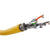Goobay 61128 Cavo di installazione CAT 8.1 GHMT, S/FTP (PiMF), giallo, 100 m - conduttore in rame (CU), AWG 22/1 (solido), senza alogeni (LSZH)