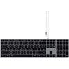 Satechi, Keyboard Slim W3 Tastiera QWERTY illuminata USB-C con tastierino numerico, grigio