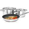 Electrolux Set di Pentole E3SS Padella 3 Pezzi Acciaio Inox
