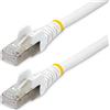 StarTech.com Cavo Ethernet CAT 6a - 7,5m - Bianco - Cavo di rete LAN Low Smoke Zero Halogen (LSZH) 10GbE 500MHz 100W PoE++ - Filo/Cavo patch schermato S/FTP con spinotto RJ45 antigroviglio e rilievi di trazione