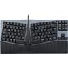 Perixx PERIBOARD-335 BL DE USB Keyboard German, QWERTZ Black Backlit, Ergonomic