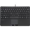 Perixx PERIBOARD-525 H DE USB Keyboard German, QWERTZ Black USB hub, Touch surface