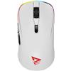 Savio Mouse da gioco Savio RIFT WHITE RGB Dual Mode, destro, ottico, Bluetooth + USB Type-C, 10000 DPI, bianco