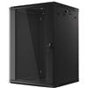 Lanberg Rack Wandschrank 48,30cm (19") 18U/600X600 Glastür schwarz (WF01-6618-10B)