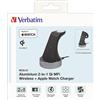 Verbatim Caricabatterie Verbatim WCS-02 Alluminio 2-in-1 Qi Wireless+Apple Watch