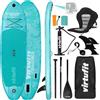Virtufit VirtuFit Supboard Cruiser 305 - Blu - Stand Up Paddle Board - Supboard gonfiabile - Per principianti e avanzati - Con sedile da kayak, accessori e borsa per il trasporto - Superficie antiscivolo - Pagaia regolabile - Max. 180 kg