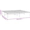 vidaXL vidaXL - Struttura letto - Metallo - Nero - 180x200 - cm
