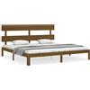 vidaXL Letto in legno massiccio con testiera marrone miele 200x200 cm