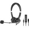 Hamlet HHEADM-CJS Cuffie Cablato a Padiglione Ufficio USB tipo-C Nero