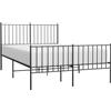 vidaXL Struttura letto con testiera e pediera in metallo nero 120x190 cm