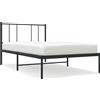 vidaXL Struttura letto con testiera in metallo nero 100x190 cm