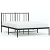 vidaXL Struttura letto con testiera in metallo nero 120x190 cm