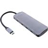 InLine Hub InLine® USB 3.2 Gen.2, 4x USB-C + 3x USB-A, PD 100W, alluminio, grigio