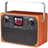 New Majestic RT-197 DAB Orologio Digitale Nero, Legno