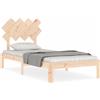 vidaXL Letto in legno massiccio con testiera