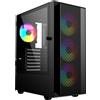 Gembird Fornax 4000 ARGB gaming ATX computer case, Midi Tower, backlight, Black