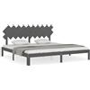 vidaXL Letto in legno massiccio con testiera grigio 200x200 cm