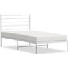 vidaXL Struttura letto con testiera in metallo bianco 107x203 cm