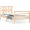 vidaXL Letto in legno massiccio con testiera 100x200 cm