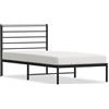 vidaXL Struttura letto con testiera in metallo nero 100x190 cm
