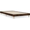 vidaXL Struttura letto senza materasso in rovere fumé 90x200 cm Materiale a base di legno
