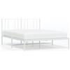 vidaXL Struttura letto con testiera in metallo bianco 135x190 cm